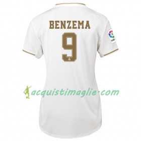 Divisa di Calcio Real Madrid Karim Benzema 9 Donna Prima 2019/2020